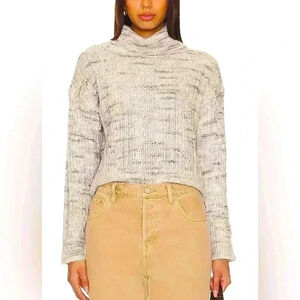 NWT Sanctuary Cozy Mornings Turtleneck Sweater,Neutrals,Gray,Textured,Relaxed XL